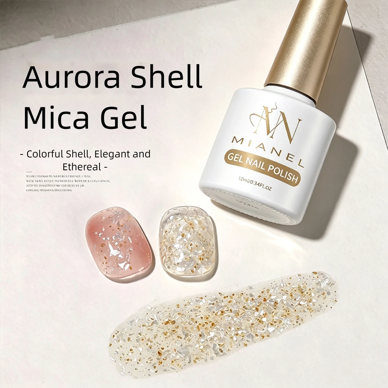 Aurora Mica Shells Gel Polish - Nail Art Yellow ulasan dan harga