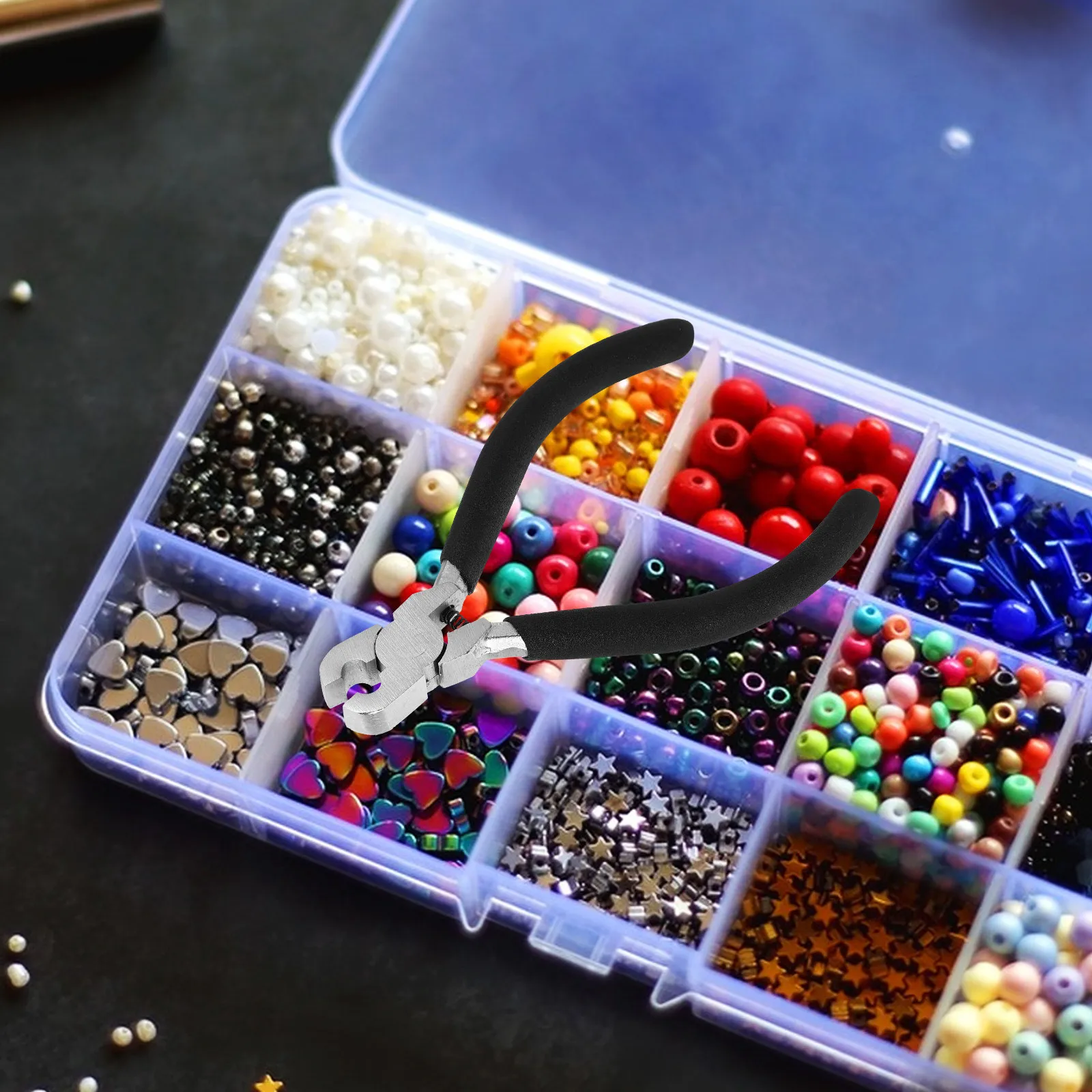 Jewelry Pliers Locking Mechanism Black Plastic Coating Compact Portable for DIY Repair Disassembly Installation Jewelry Making