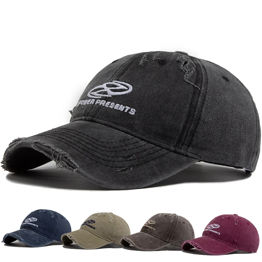 Herren-Baseballkappe im Vintage-Stil aus gewaschener Baumwolle, bestickte Kappe für Damen, modische Hip-Hop-Mütze, Sommer-Freizeit-Sport-Retro-Sonnenblende