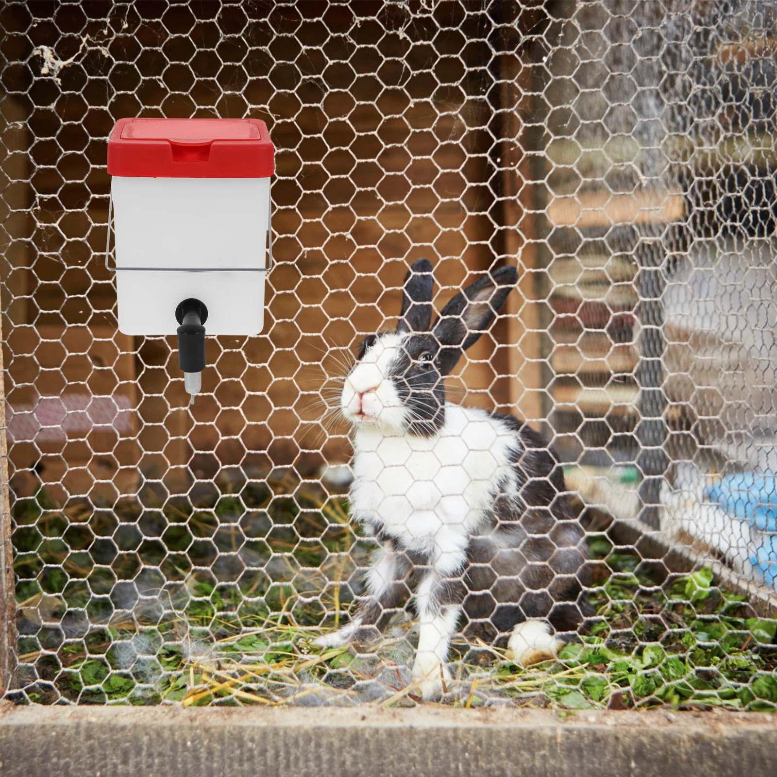 

1pc Rabbit Water Fountain White Anti-Leak Automatic Drinking Device For Rabbit Cage Easy Install Pet Water Supply Equipment