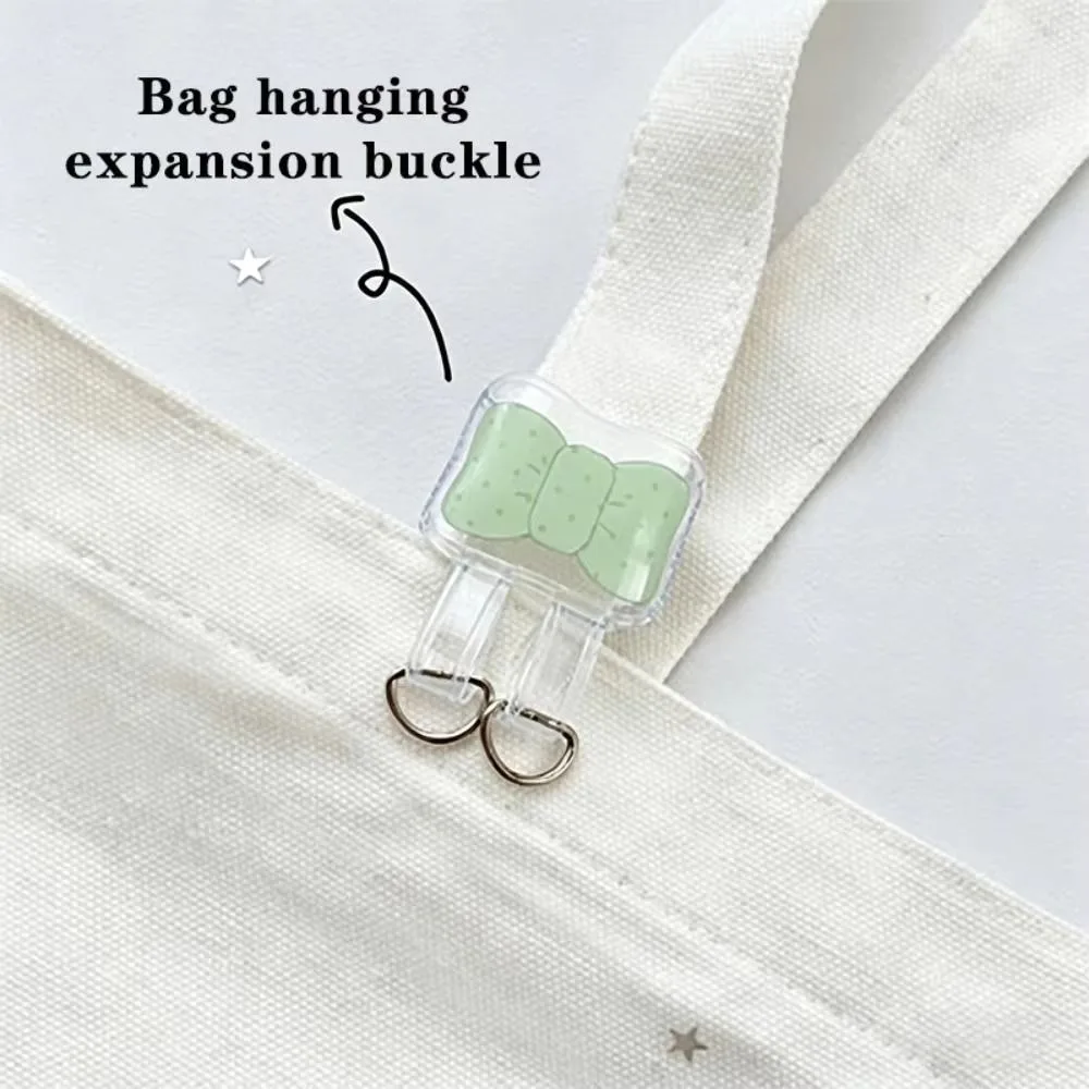 Polka Dot Bow Bag Hanging Buckle Transparent Bowknot Bag Extender Buckle DIY Mountain Climbing Buckle Bag Charm Friends