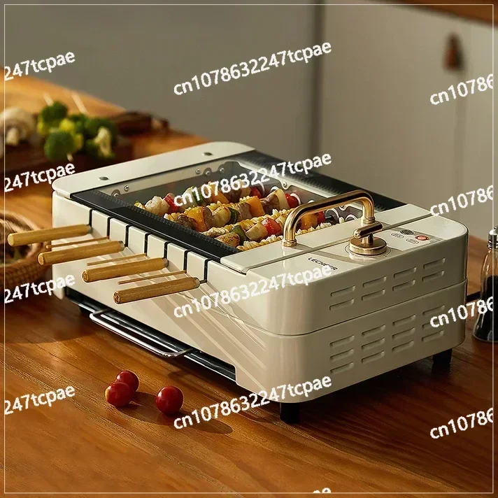 Le Kebab Barbecue Machine Smokeless Automatic Rotation Indoor Kebab Multi-function Skim Electric Barbecue Grill Smokeless Grill