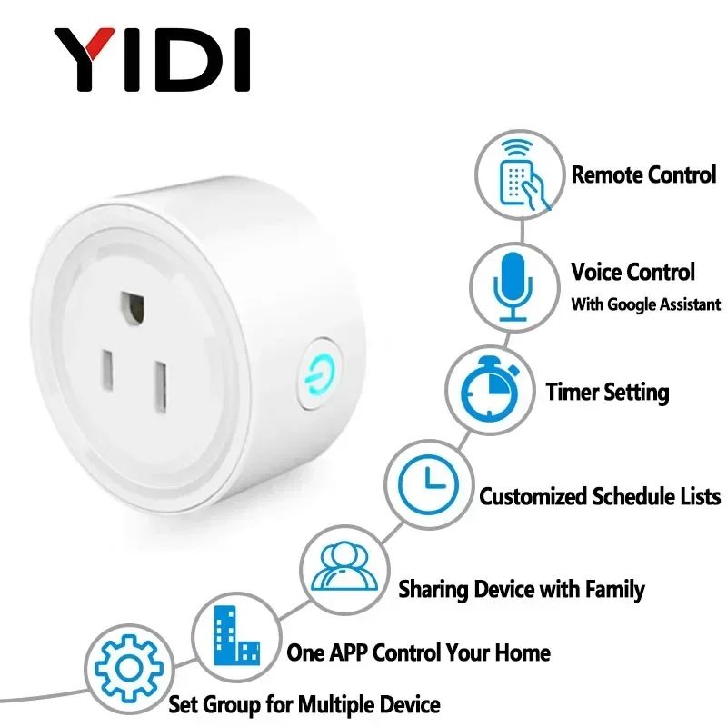 UK EU US Wifi Smart Socket Plug Electric Wall Gsm Power Socket Outlet APP Remote Voice Control Tuya Smart Life Alexa Google Home