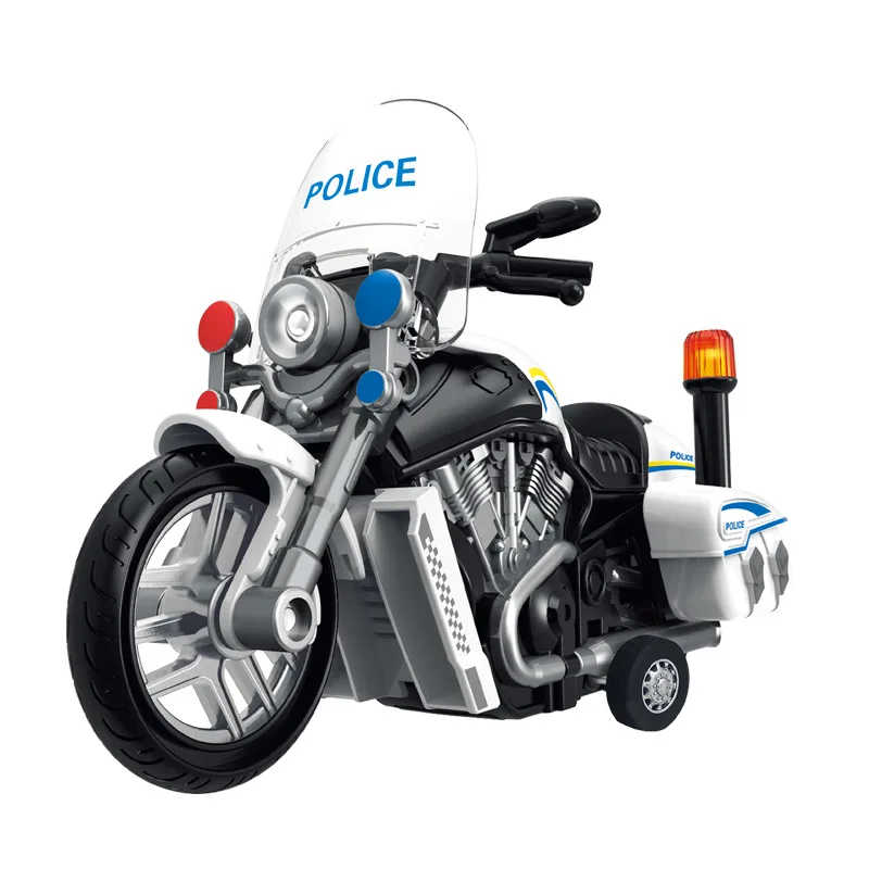 Creative Police Patrol Car Simulation Police Car Motorcycle Model Kids Toys Inertia Car With Music Lights Boys Birthday Gift