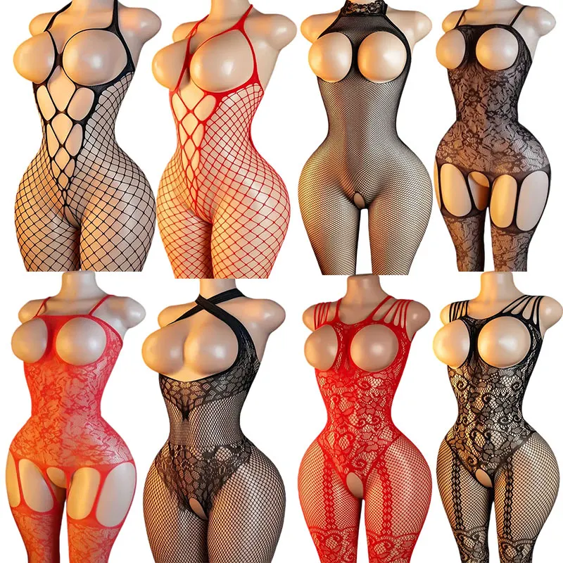 For Adult Sex Crotchless Set 18 Porn Mesh Lingerie Full Open Bra Sexy Clothes Women lingerie Hot Bodystockings New Erotic Tights