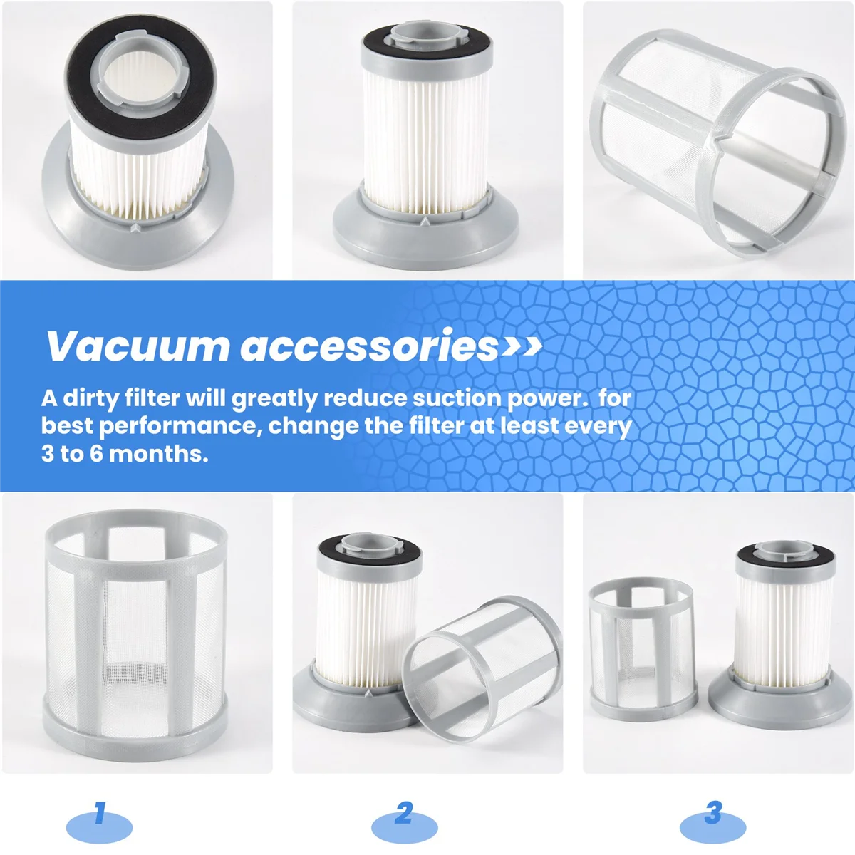 Replacement Filter for Bissell 2156A, 1665, 16652, 1665W Zing Canister Vacuum, Compare to Part 1613056