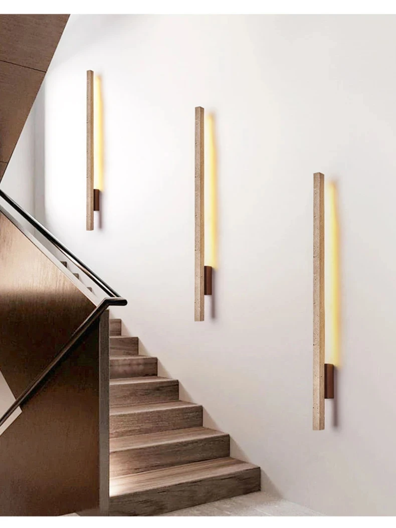 Minimalist Design Long Strip Shaped Home Decoration Wall Lamp Wabi Sabi Warm Led Stone Lighting In Room Corridors Stairs