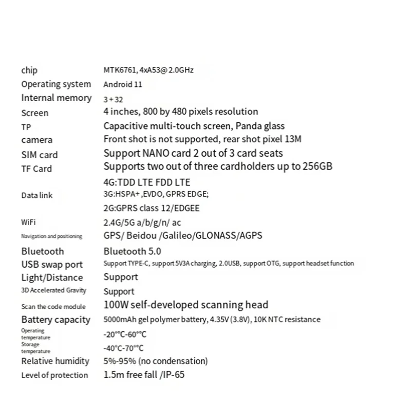 4G Stock Management Android Data Collection Terminal Handheld  Barcode 3+32 With Charger 4G Device For Warehouse US Plug