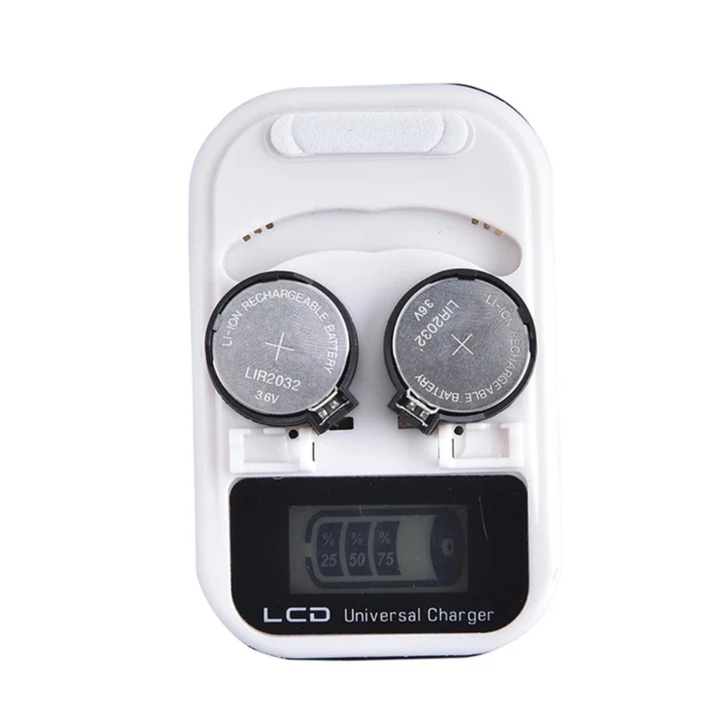 Button Battery Charger Rechargeable LCD Display for Button Lithium Battery LIR2016 LIR2025 LIR2032 ML2016 ML2025 ML2032