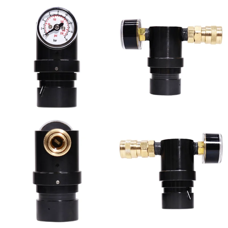 

A63K-HPA Low Pressure Regulator T-Type Mini CO2 Regulator G1/2-14 Thread Regulator Output Pressure 230 Psi With Coupler Gauge