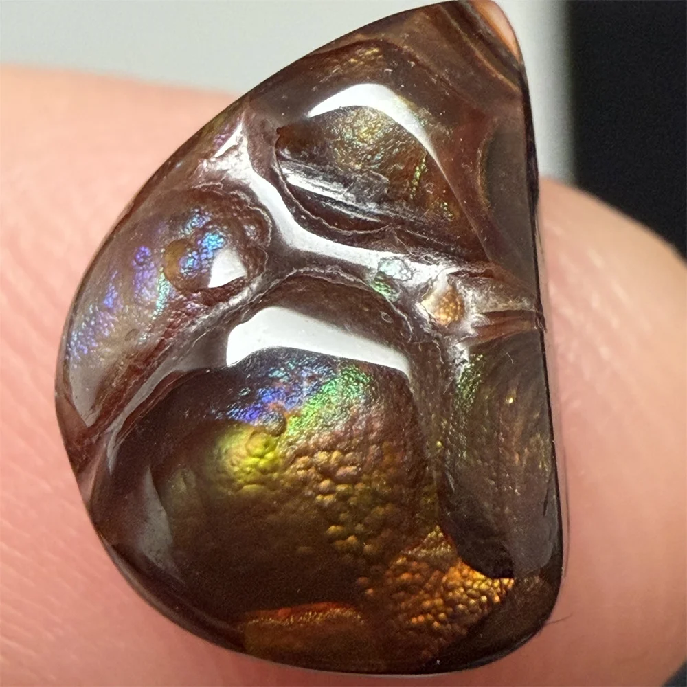 Natural Top Rare Purple Blue Light Fire Agate Specimen Fine Bright Orange Green Light Bubbles Ornaments Mexico MINI Loose Beads