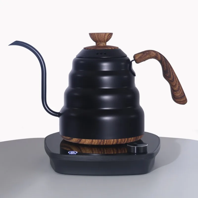 Electric Gooseneck Kettle 1000ml Tea Kettle Wood Grain Hand Brew Coffee Pot Smart Temperature Control Kettle Teapot 110V/220V