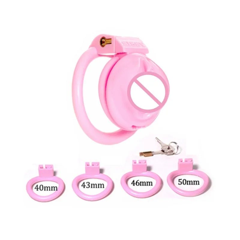 New Pink Chastity Cock Cage For Men Sissy Bondage Chastity Devices Penis Cage Abstinence Lock Ring Penis BDSM Gay Adult SexToys