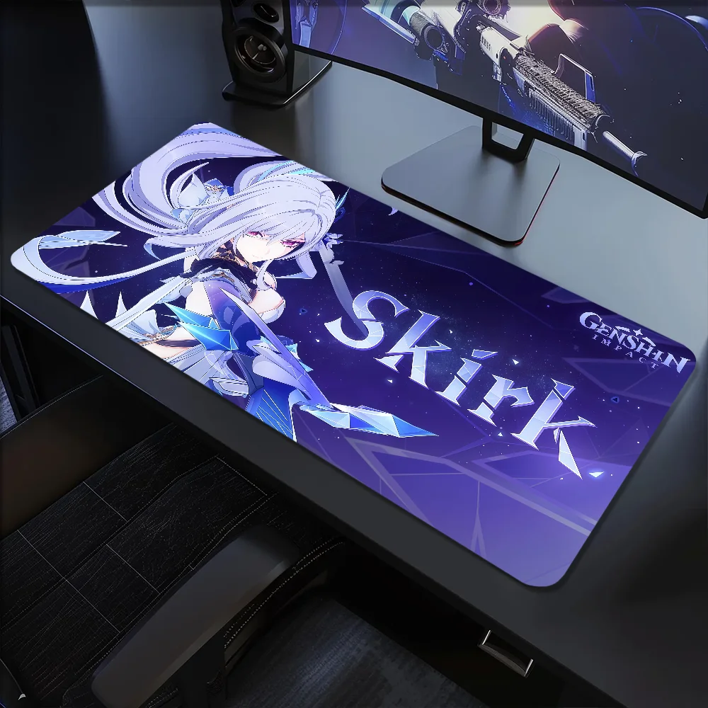 Skirk Game Genshin Impact Mouse Pad Large Desk Mat Keyboard Ergonomic Office Rubber PC Non-slip Anti-fray Home Custom