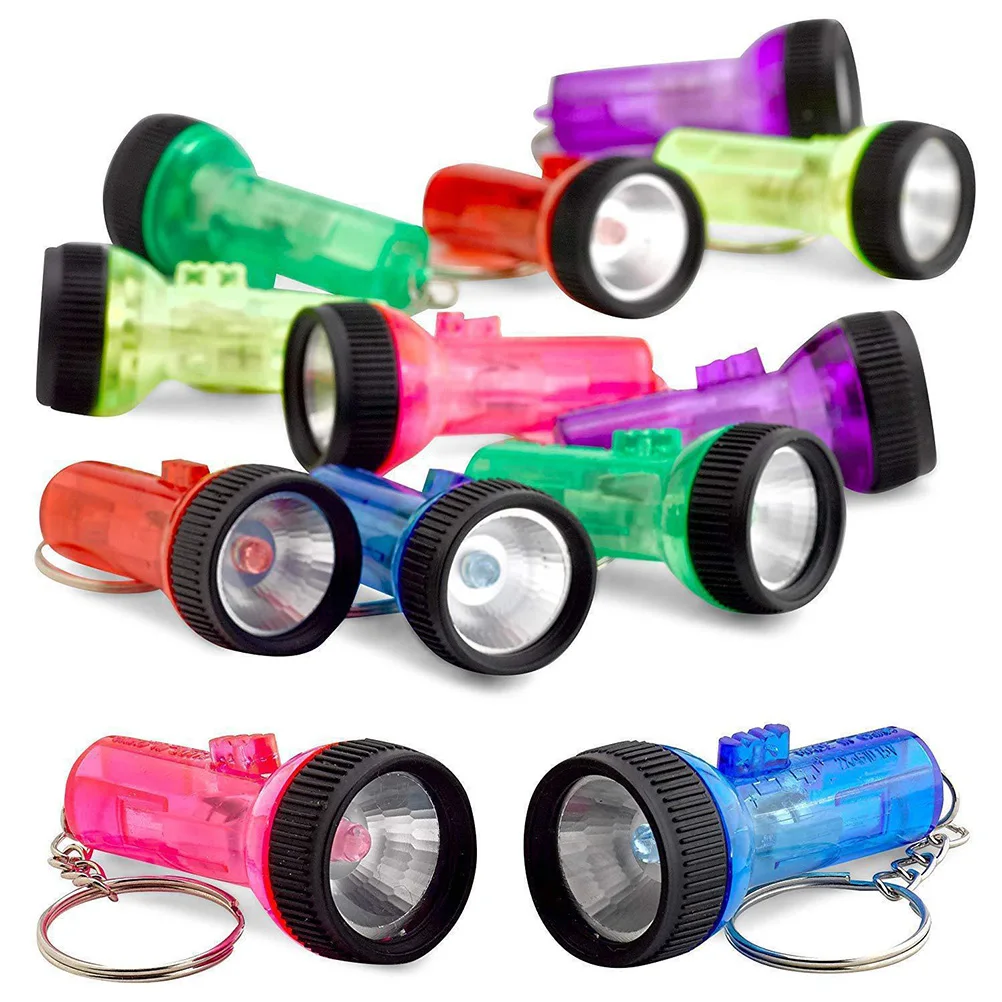 

12 Pcs Flashlight Keychain Mini Flashlights Torch Ring LED Pendant Keyring with Car