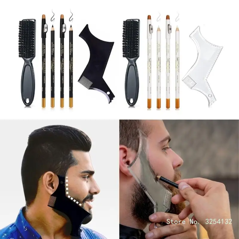 

Professional Beard Grooming Set Tools for Shaping and Trimming Your Beard, including a Styling Comb and Measuring Guide