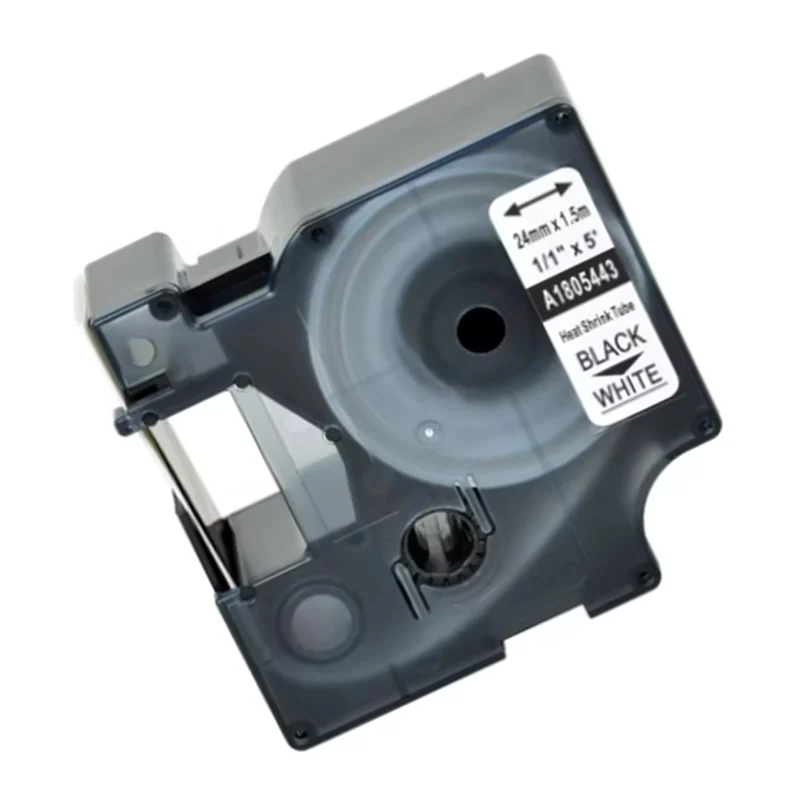 AB43-Dymo RHINO 라벨 메이커 열 수축 튜브 라벨 5Pcs 24Mm 검정색 흰색 열 수축 튜브 테이프