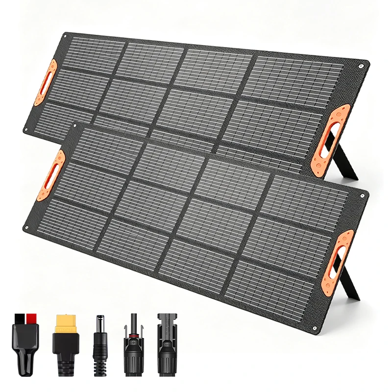 2 Stück 200W tragbares Solarpanel, faltbares monokristallines Solarladegerät, IP68 wasserdicht, Outdoor-Ladegerät für Wohnmobil, Camping, Balkon, netzunabhängige Notstromversorgung