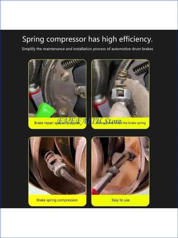 

124B профессиональный инструмент для сжатия пружин барабанного тормоза, стальная конструкция, эргономичный для тормозной для