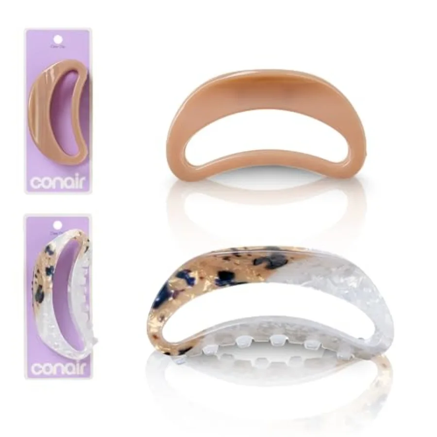 

Luxe Large Open-Center Claw Clips 2PK, Strong Hold Hair Clips for Women, Modern Cute Hair Clips/Cute Claw Clips, Lightweight Du