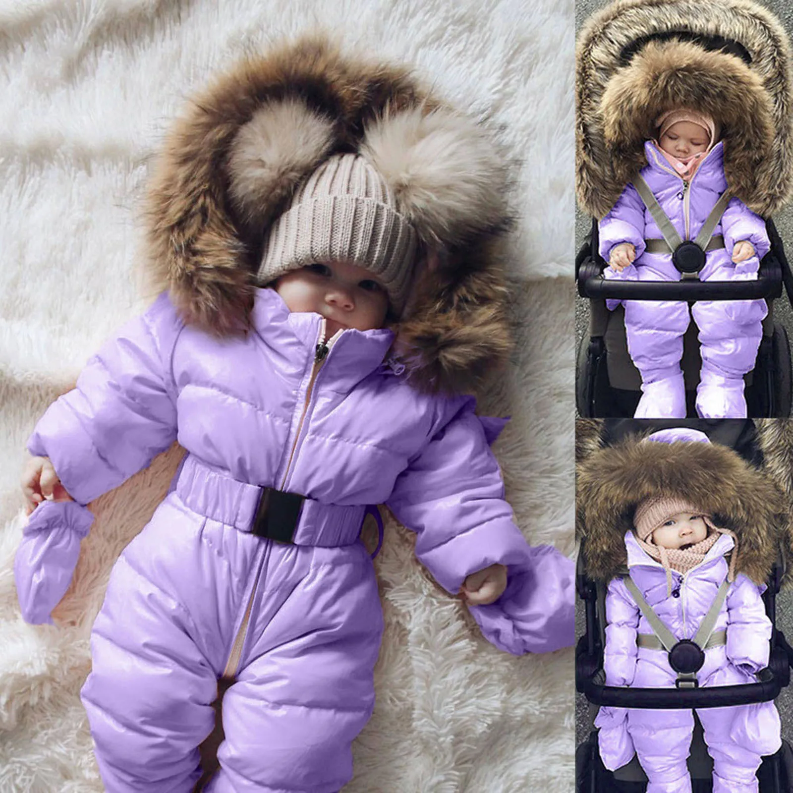 Outerwear Romper Coat Warm Infant Baby Jacket Snowsuit Girls Hooded Jumpsuit Girls Coat&jacket