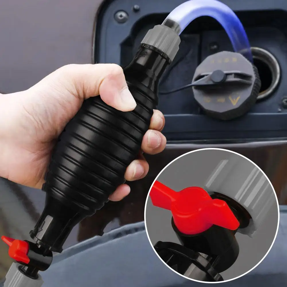 Car Motorcycle Manual Fuel Pump Oil Gasoline Petrol Diesel Liquid Transfer Tool Set with Hose Hand Water Suction Pump 1.5/1/2M view 2