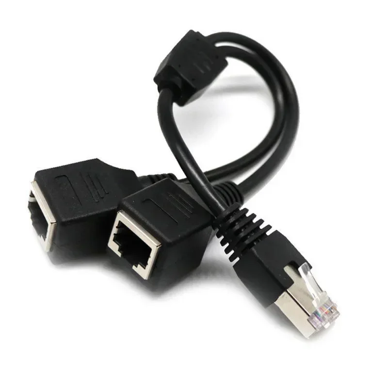 ANPWOO محول مقسم إيثرنت 0.3 متر محول شبكة إيثرنت احترافي للكمبيوتر المحمول مع كابل تمديد كابل الشبكة