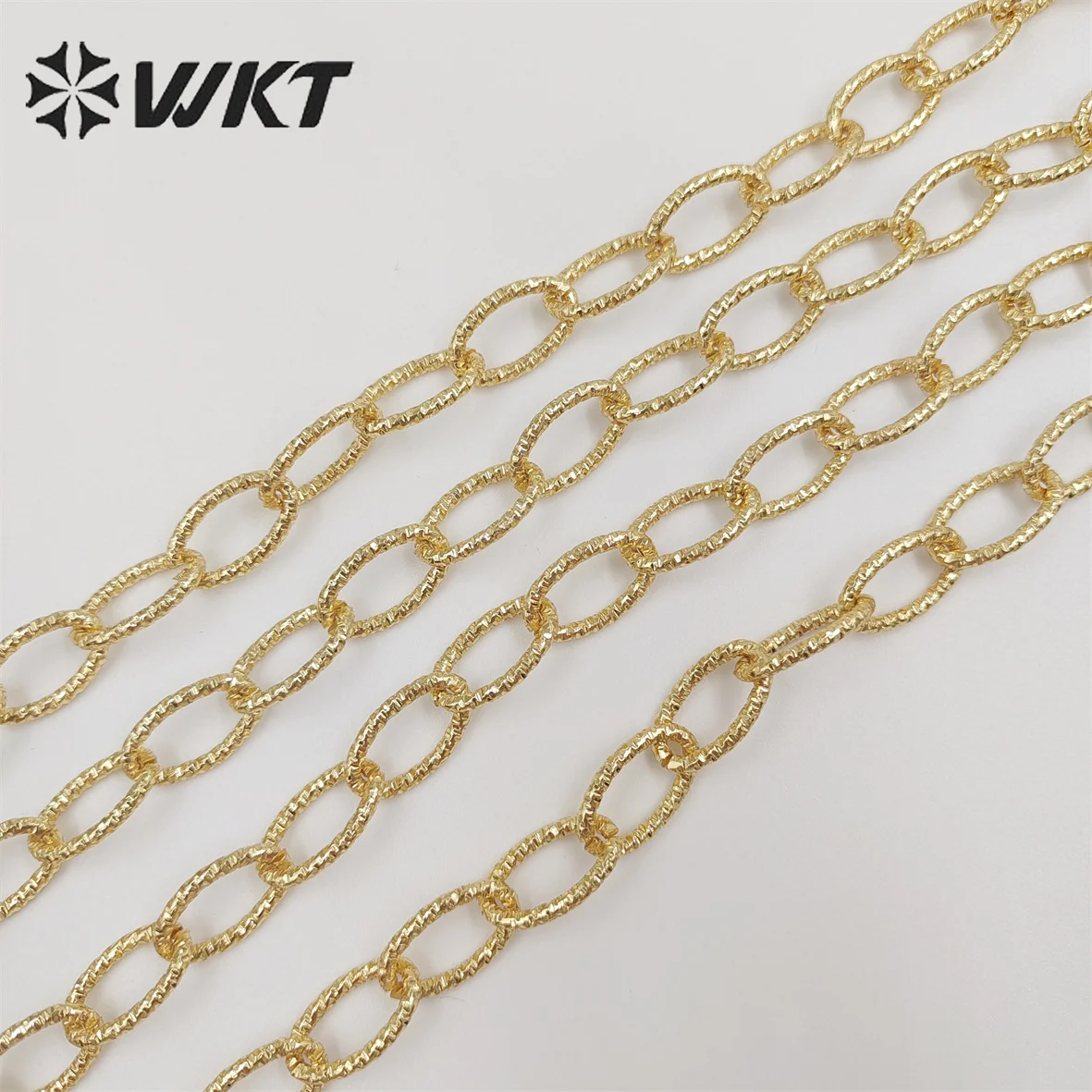 WT-BC190  WKT 2025 Oval Shape Charming Yellow Brass Beautiful Chain With Gold Plated Luxurious Gift Lady Chains Hot