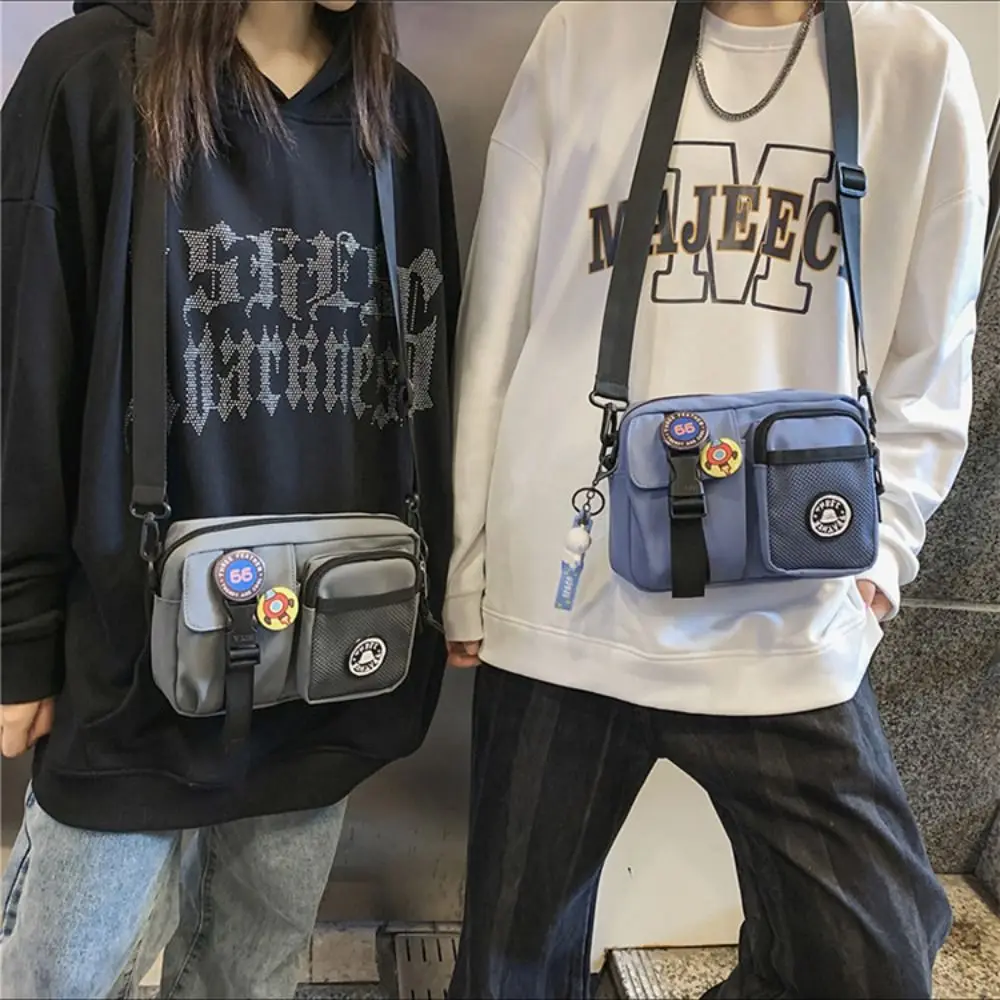 

High Quality Quick-dry Canvas Shoulder Bag Portable Harajuku Men Crossbody Bag Casual Coin Pouch Mobile Phone Pack Daily