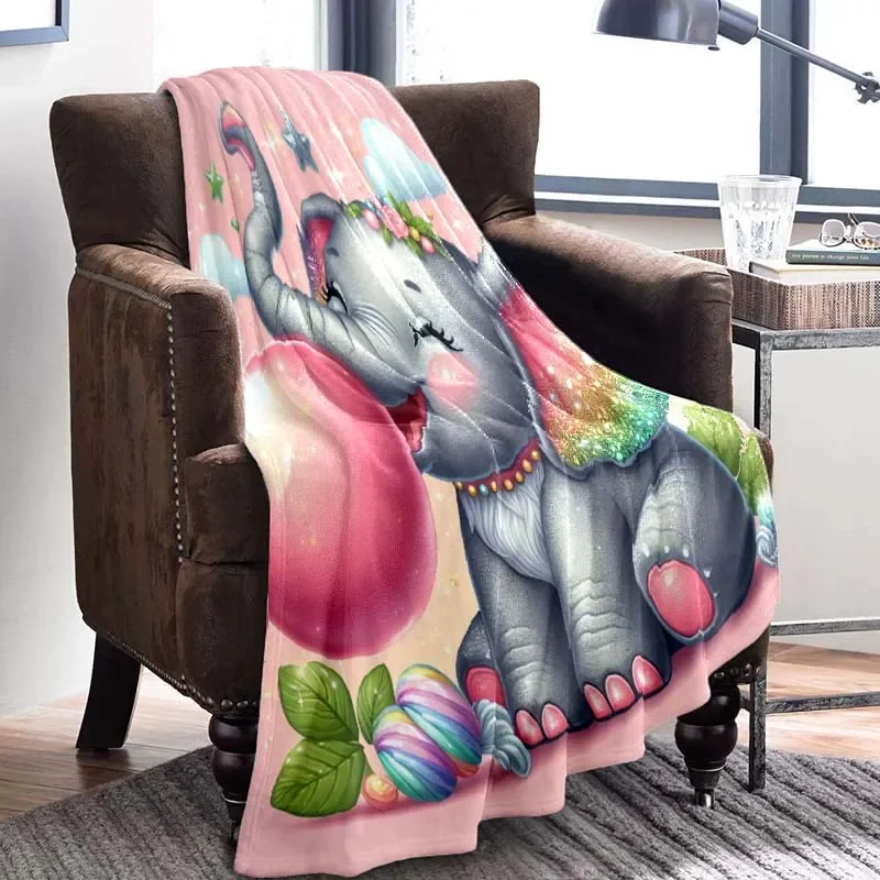 

3D Printing Cartoon Cute Elephant Blanket Is Suitable for The Cute Soft Flange Blanket Gift of The Sofa