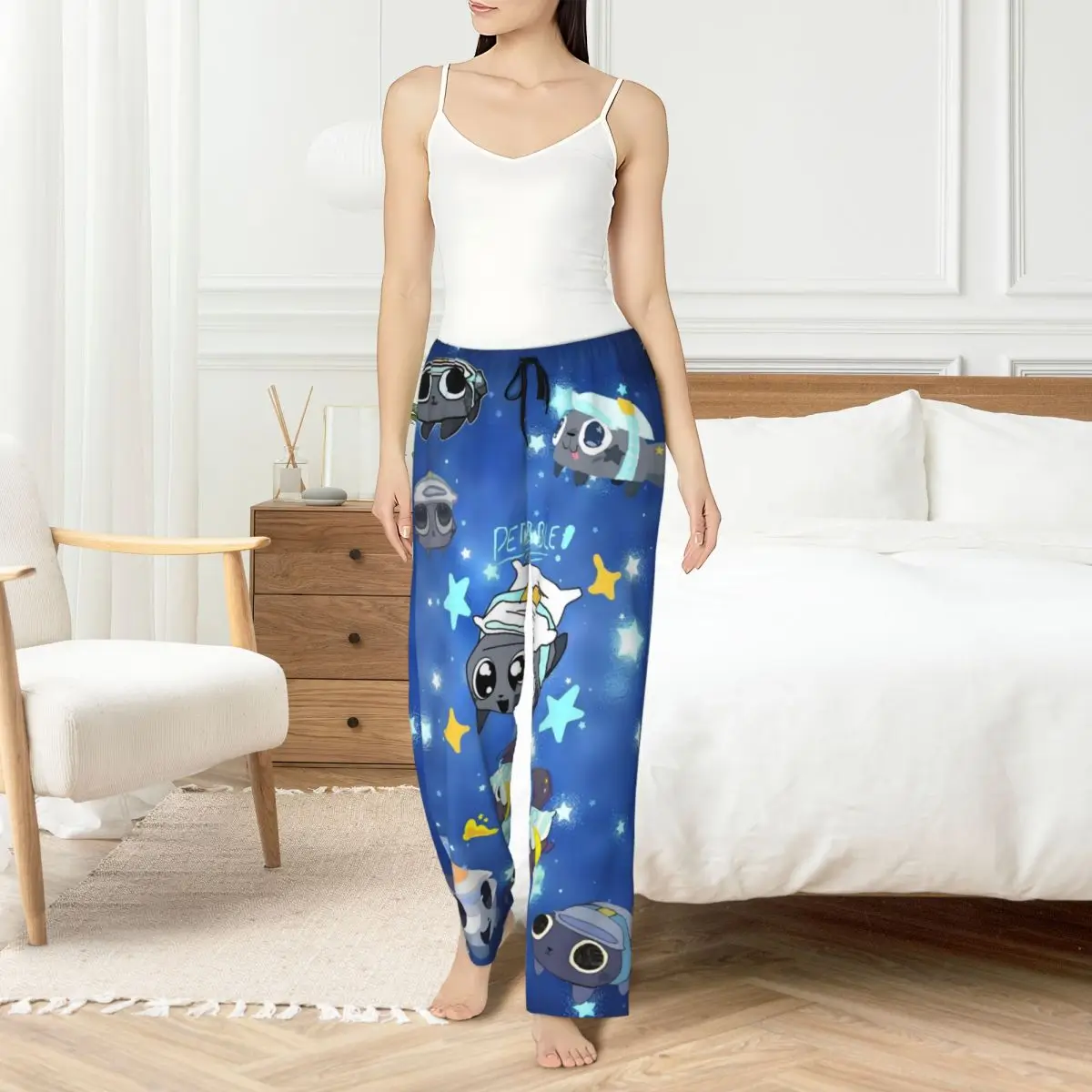 Custom Printed for Women Dandys World Pebble Pajama Pants Game Anime Sleepwear Sleep Lounge Bottoms with Pockets