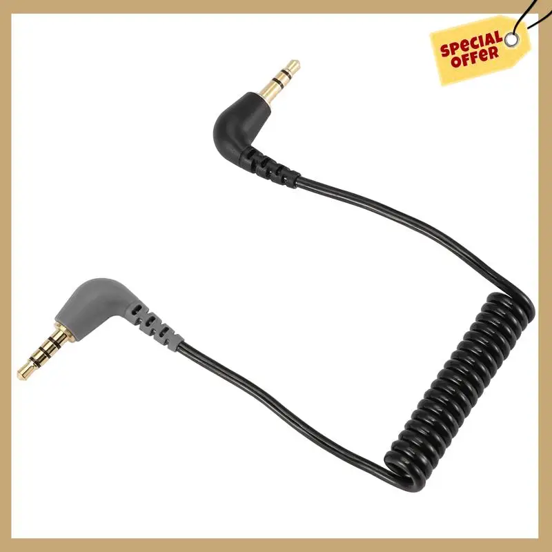 Einstellbare TRS zu TRRS Mikrofonkabel Ersatzfeder Spiraldraht Verbindungskabel Linie für Rode SC7-WMAN