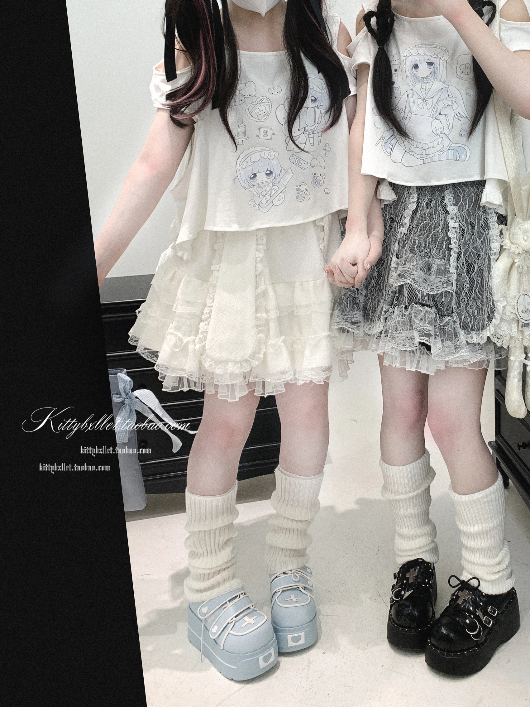 Damska koszulka letnia z nadrukiem kreskówki subkultury, odkryte ramiona, krótki rękaw, okrągły dekolt, słodka dziewczyna, uniwersalna, codzienna bluzka.