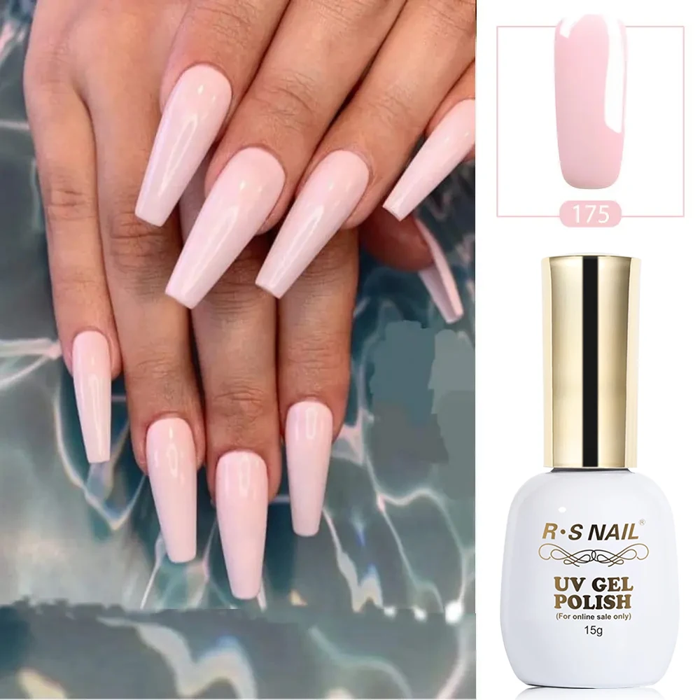 

RS Nail No.175 Gel Polish Baby Pink Nails Design UV Semi Permanent Manicure Nail Art Gel Varnishes Hybrid Need Base Gel Top Coat