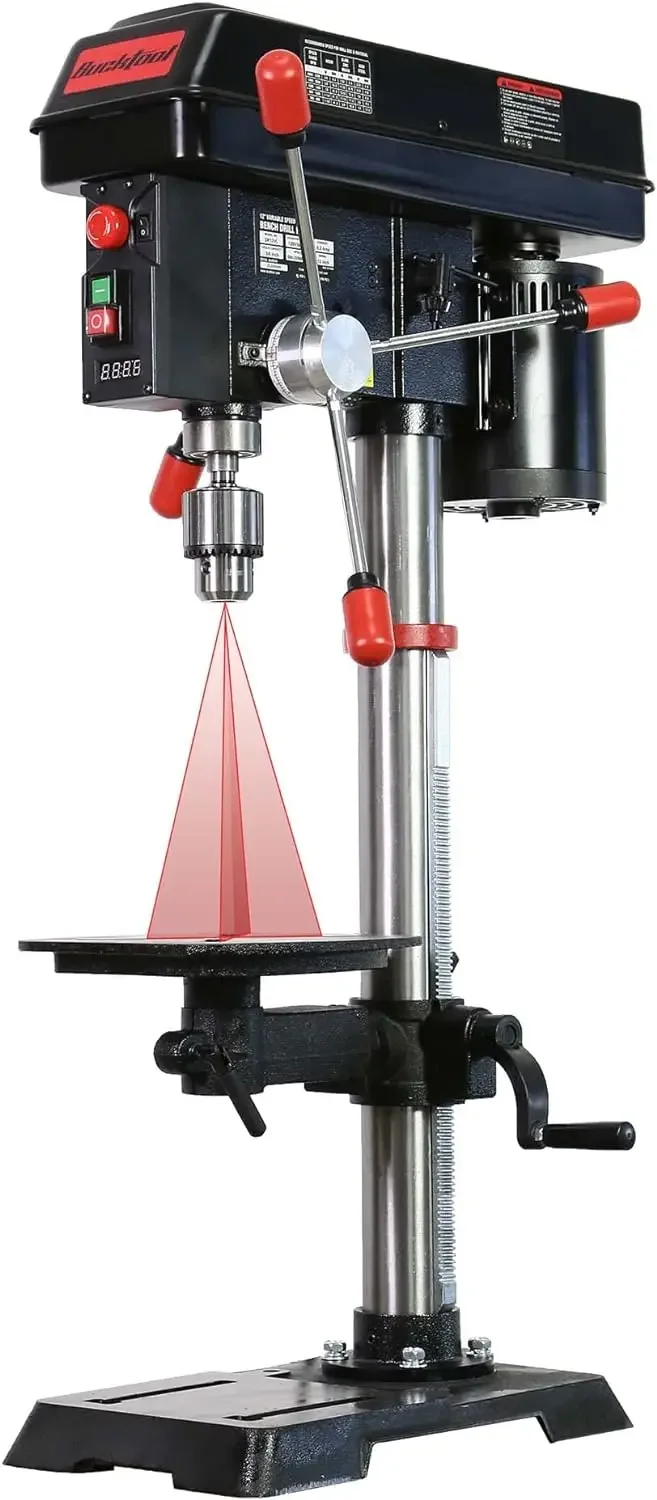 

12 INCH 6.2A Professional Bench Drill Press, 3/4HP Powerful Benchtop Drill Press, Variable Speed Drill Press