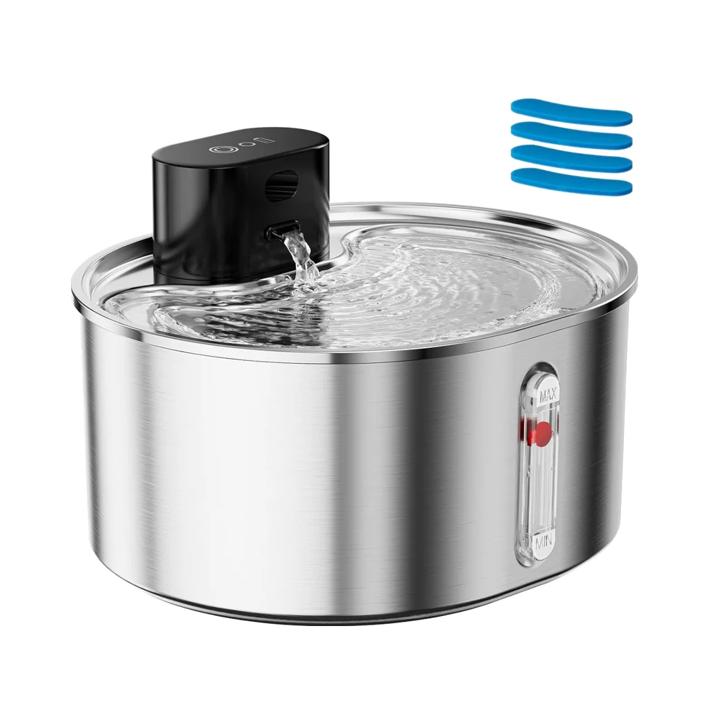 

Wireless 108oz/3.2L Indoor Pet Water Dispenser Battery-Powered 3 Filters Motion Sensor Automatic Cat Water Fountain Feeders