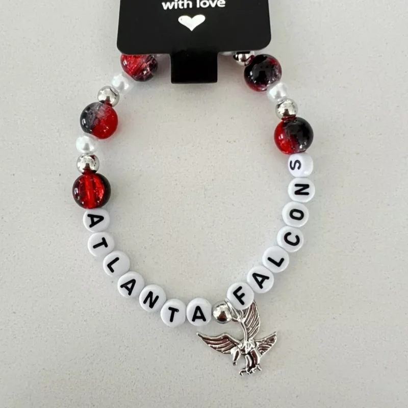 Atlanta Falcons NFL Pulsera de cuentas de amistad hecha a mano