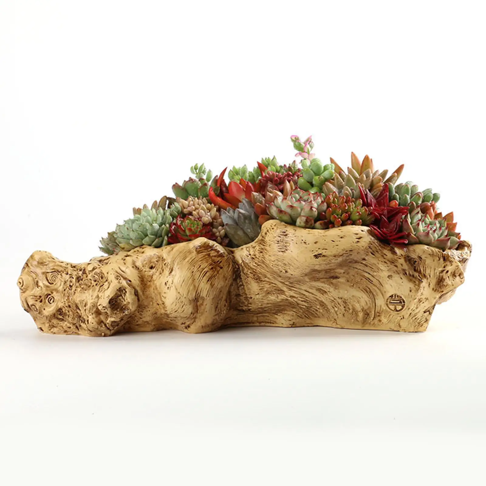 Macetas de Resina para Suculentas, Macetero Retro de Madera Flotante, Florero para Plantas de Interior y Exterior, Decoración para el Hogar y Jardines
