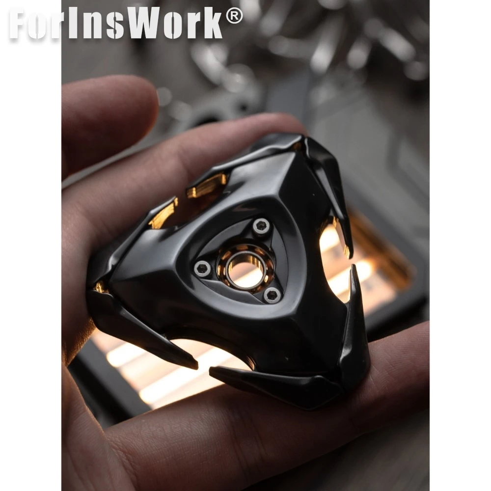 フリック・メック・スタジオ ブレード・スピナー 研磨ジルコニウム フィジェット・スピナー ストレス解消おもちゃ メタル・フィジェット・トイ 回転コマ