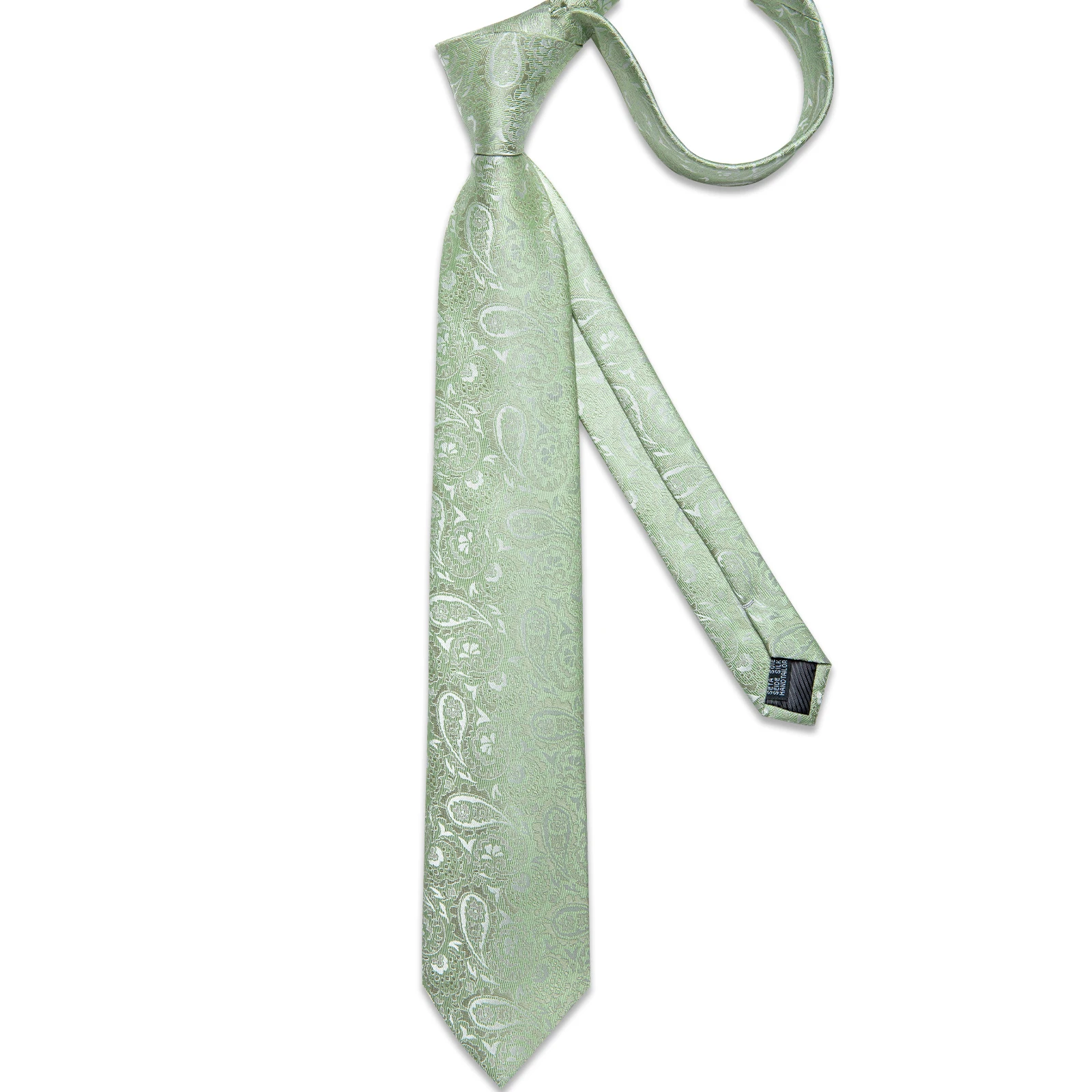Men Tie with Brooch Pin Sage Green Beige Purple Blue Paisley Polyester 8cm Ties for Men Wedding Prom Groom Accessories Gift