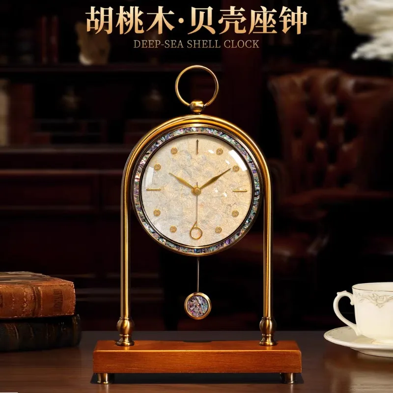 American high-end desk clock, living room pendulum pendulum, desktop clock, light luxury ornament, advanced desktop clock watch