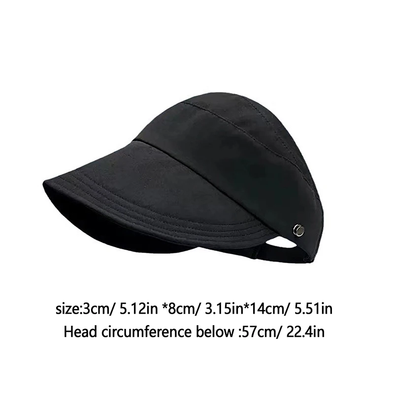 Foldable Wide Brim Ponytail Sun Hat For Women Anti UV Sun Shading Hat Women Leisure Adjustable Outdoor Beach Cap Fisherman Hat