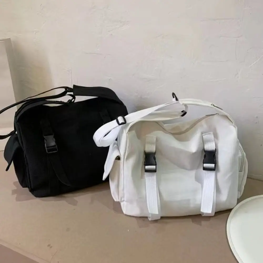 大容量布クロスボディバッグ韓国スタイルレジャー原宿ショルダーバッグ無地カジュアルキャンバスメッセンジャーバッグユニセックス