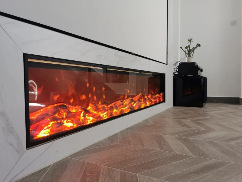 70-Inch Linear Electric Fireplace Multi-Color Flames Cheap Wholesale for Indoor Home Hotel Built-In Decorative Heating - view 4
