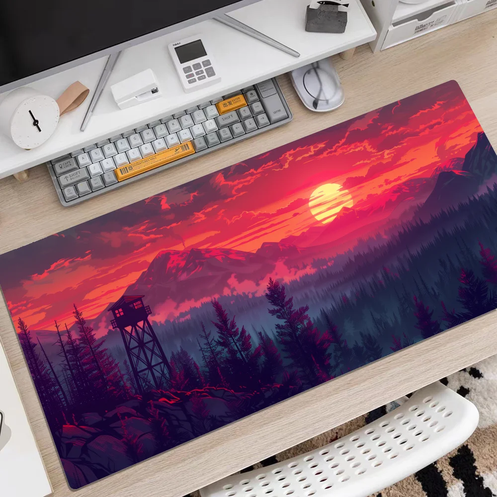 Firewatch Forest HD Print Mousepad Rubber XXL Cartoon Anime Gaming Mouse Pad Keyboard Mouse Mats Desk Mat Accessories for PC
