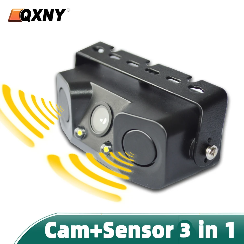 

12V Car PDC 3 In 1 Rear View Camera Parking Sensor Radar Set License Plate Lights Distance Control Parktronic System Universal