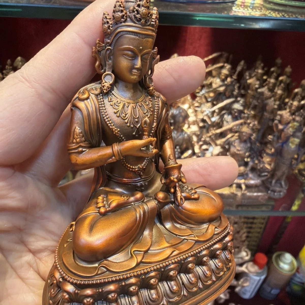 Imagen 5: Budismo Vajrayana, figura de Buda Vajra de cobre, Vajra Sattva, pequeña estatua de Buda, altar budista, culto de monjes
