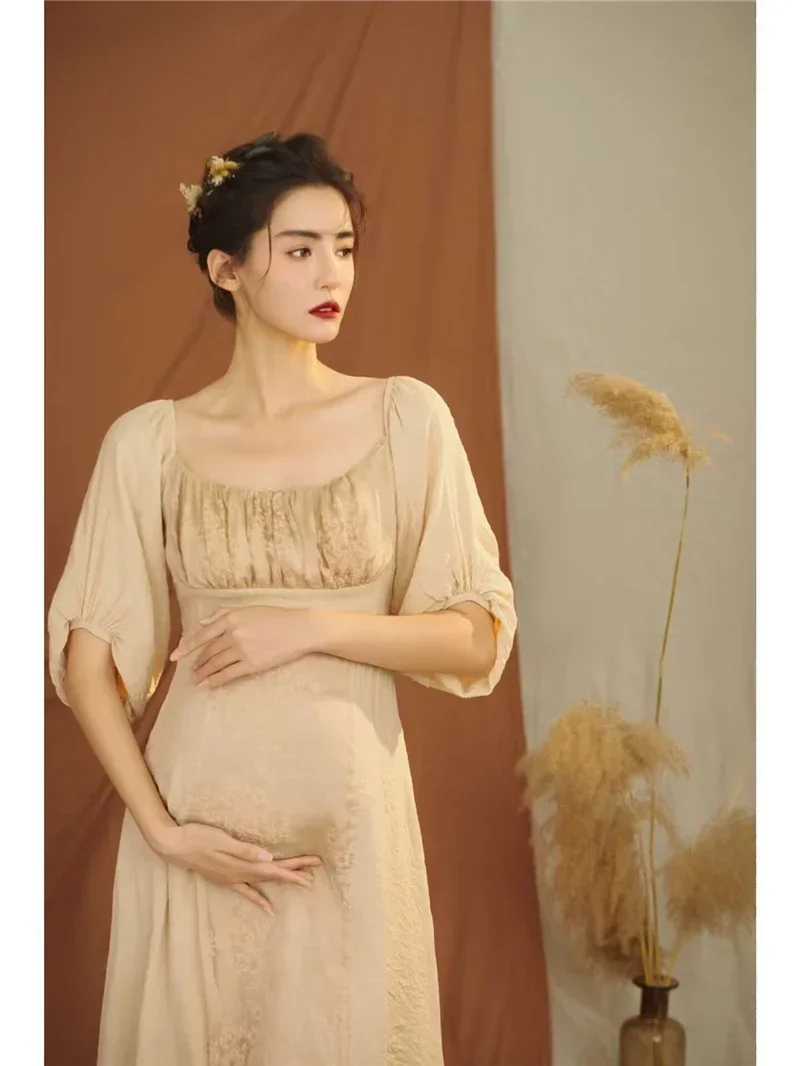 Women Photography Props Maternity Dresses Elegant Vintage Pregnancy Pregant Dress Studio Shoot Photoshoot Photo Clothes