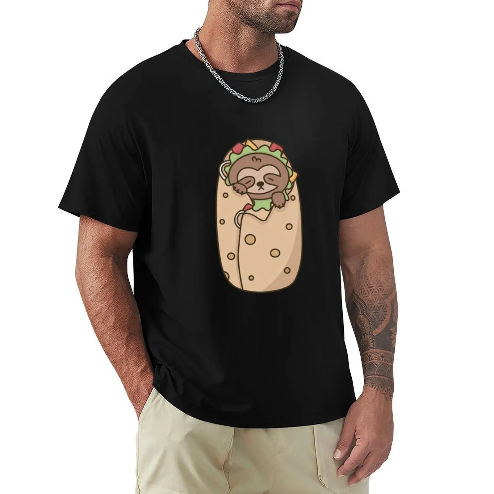 Sloth Burrito T-Shirt Lightweight Casual Summer T-Shirt