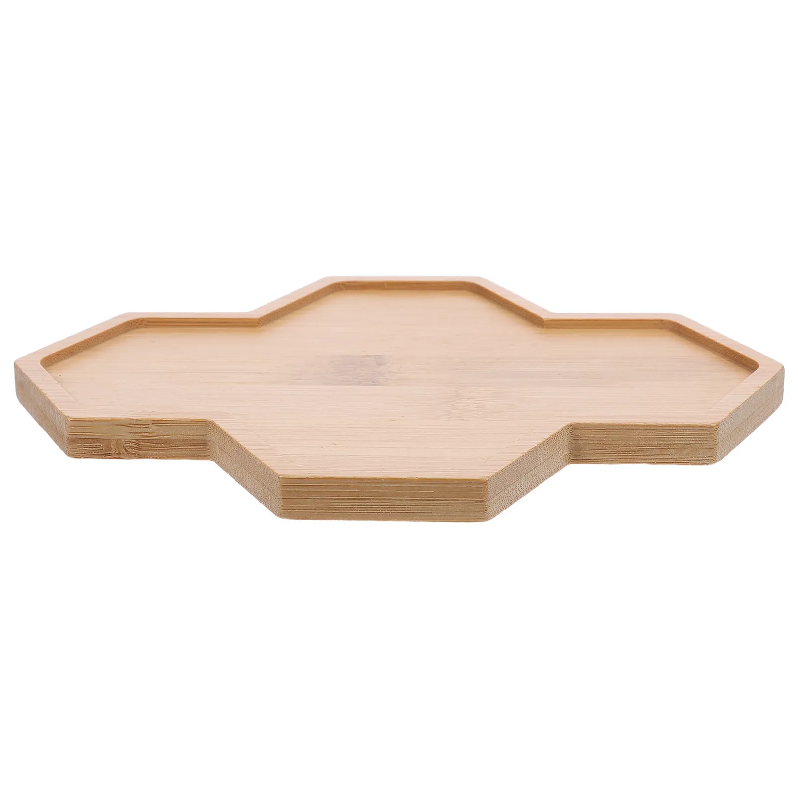 Cross Shaped Bamboo Fruit Serving Plate Rustic Snack Tray Glazed Surface Multi Functional Dessert Pastries Nut Charcuterie